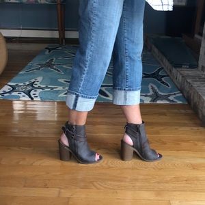 Peep toe booties